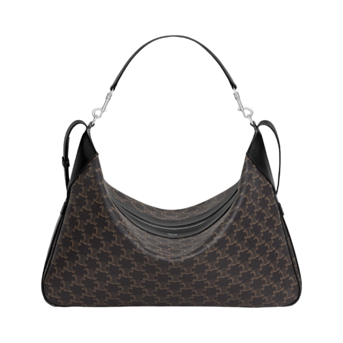 셀린느 라지 스트랩 로미 트리옹프 캔버스 카프스킨 블랙