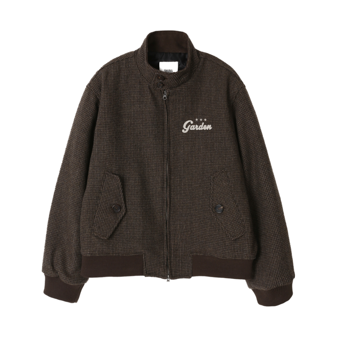 GEJAW24311BRX Garden express Tweed Harrington Wool Jacket brown