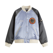 Zara x Rhuigi Satin Bomber Jacket Blue Grey