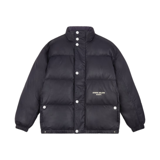 Stone Island 446X1 Marina Nylon Ripstop Cover Down Blouson with Zip Ink Blue - 24FW