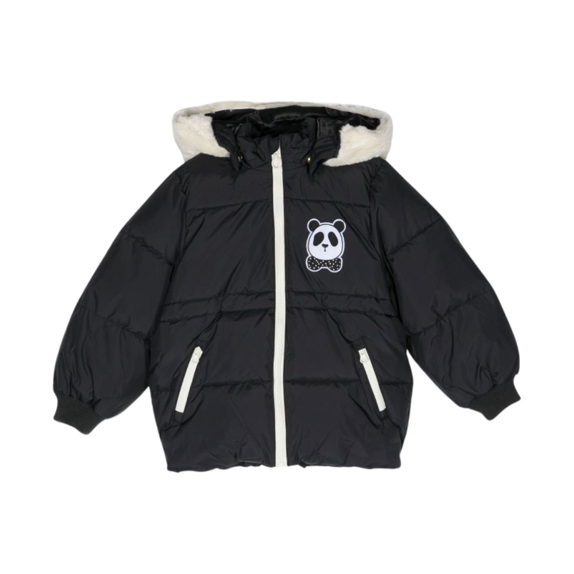 (키즈) 미니 로디니 판다 푸퍼 자켓 네이비((Kids) Mini Rodini Panda Puffer Jacket Navy)