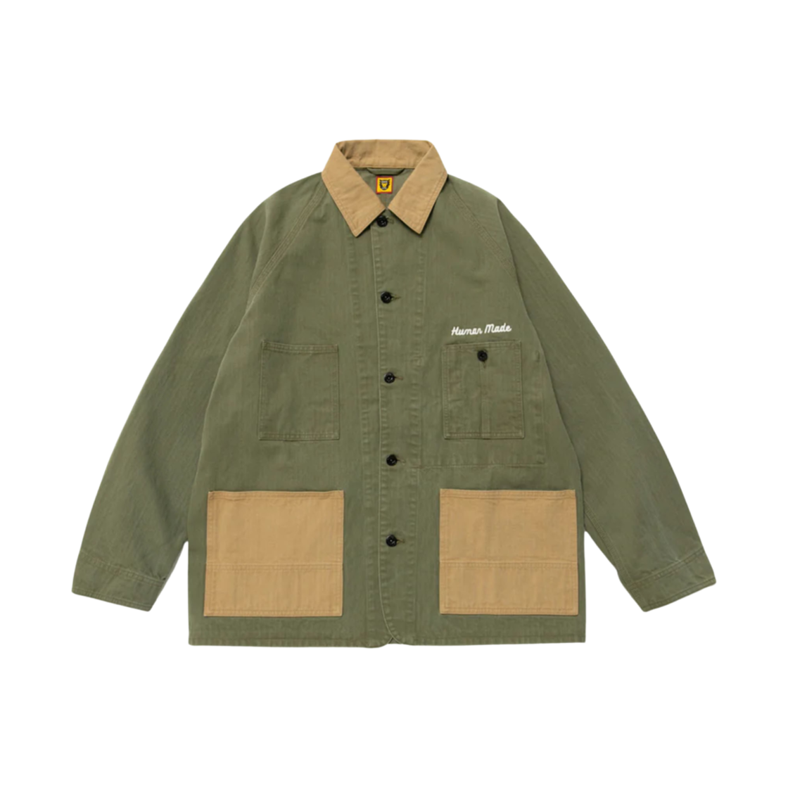 휴먼 메이드 헤링본 커버롤 자켓 올리브 드랩(Human Made Herringbone Coverall Jacket Olive Drab) - 2