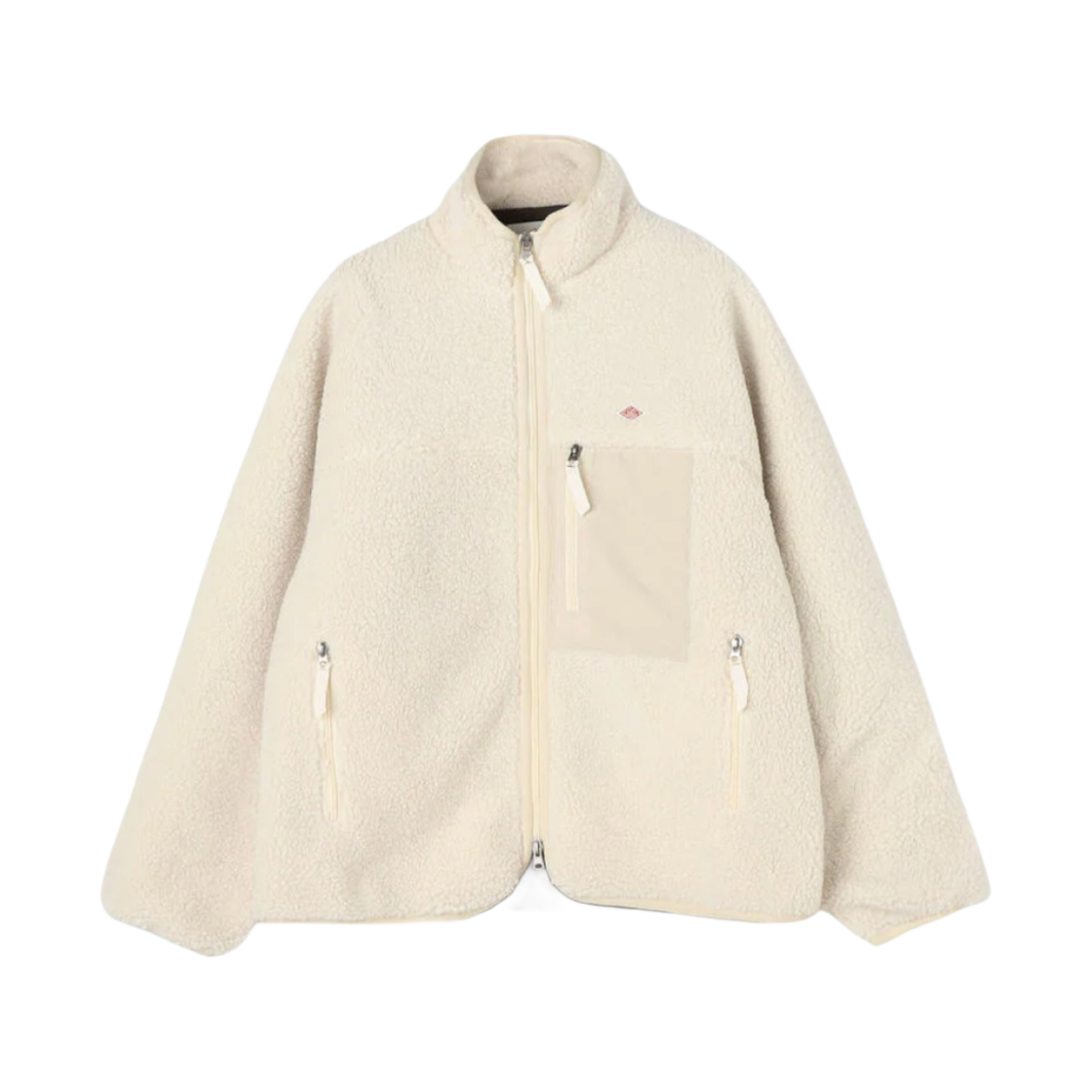 DT-A0195 Danton Insulation Light Boa Stand Collar Jacket Oyster