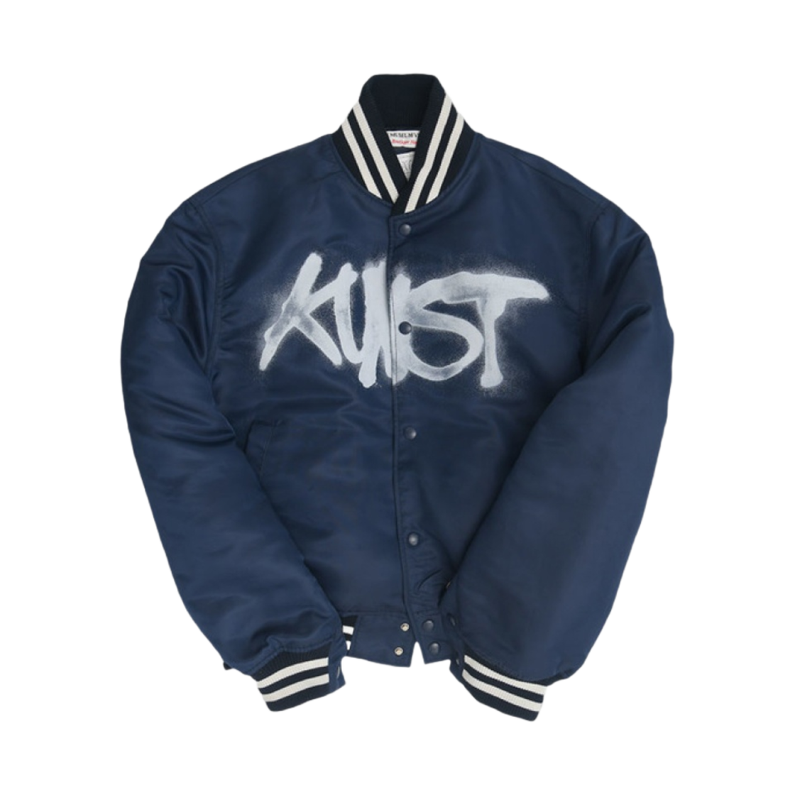 더뮤지엄비지터 쿤스트 프린트 바시티 자켓 네이비(The Museum Visitor Kunst Printed Varsity Jacket Navy)