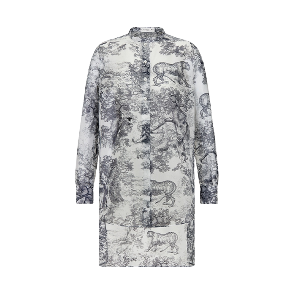 (W) 디올 롱 블라우스 화이트 보일((W) Dior Long Blouse White Voile) - 1