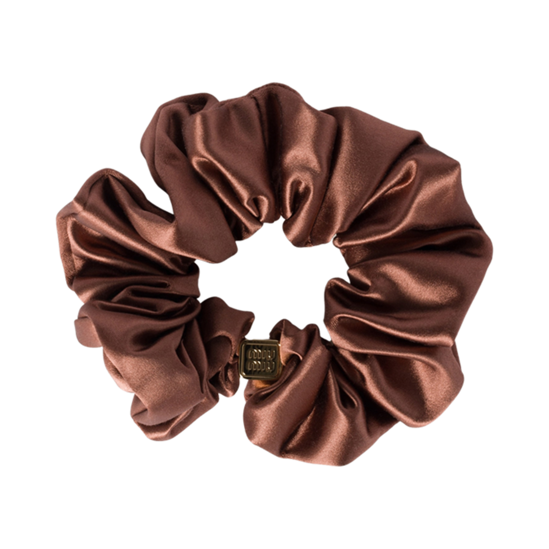 5IF186-049-F0324 (W) Miu Miu Satin Scrunchie Cocoa Brown