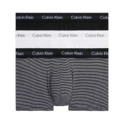 Calvin Klein Cotton Stretch 3-pack Low Rise Trunk White B&W Stripe Black