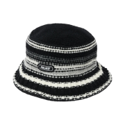 Palace Stripy Knitted Bucket Hat Black - 21SS