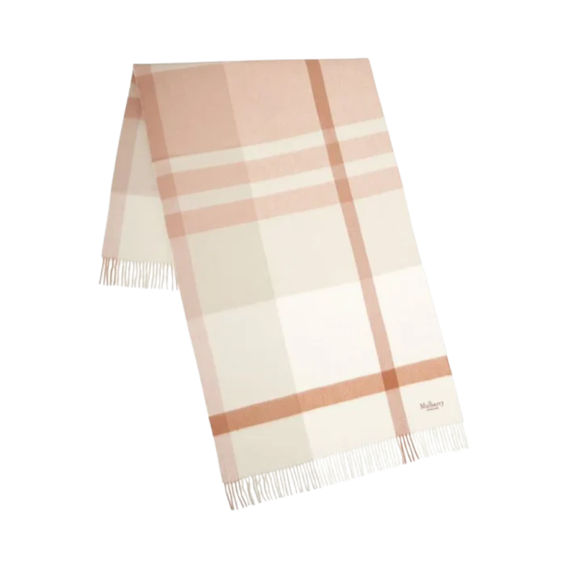 멀버리 라지 체크 메리노 울 스카프 메이플 화이트(Mulberry Large Check Merino Wool Scarf Maple White)