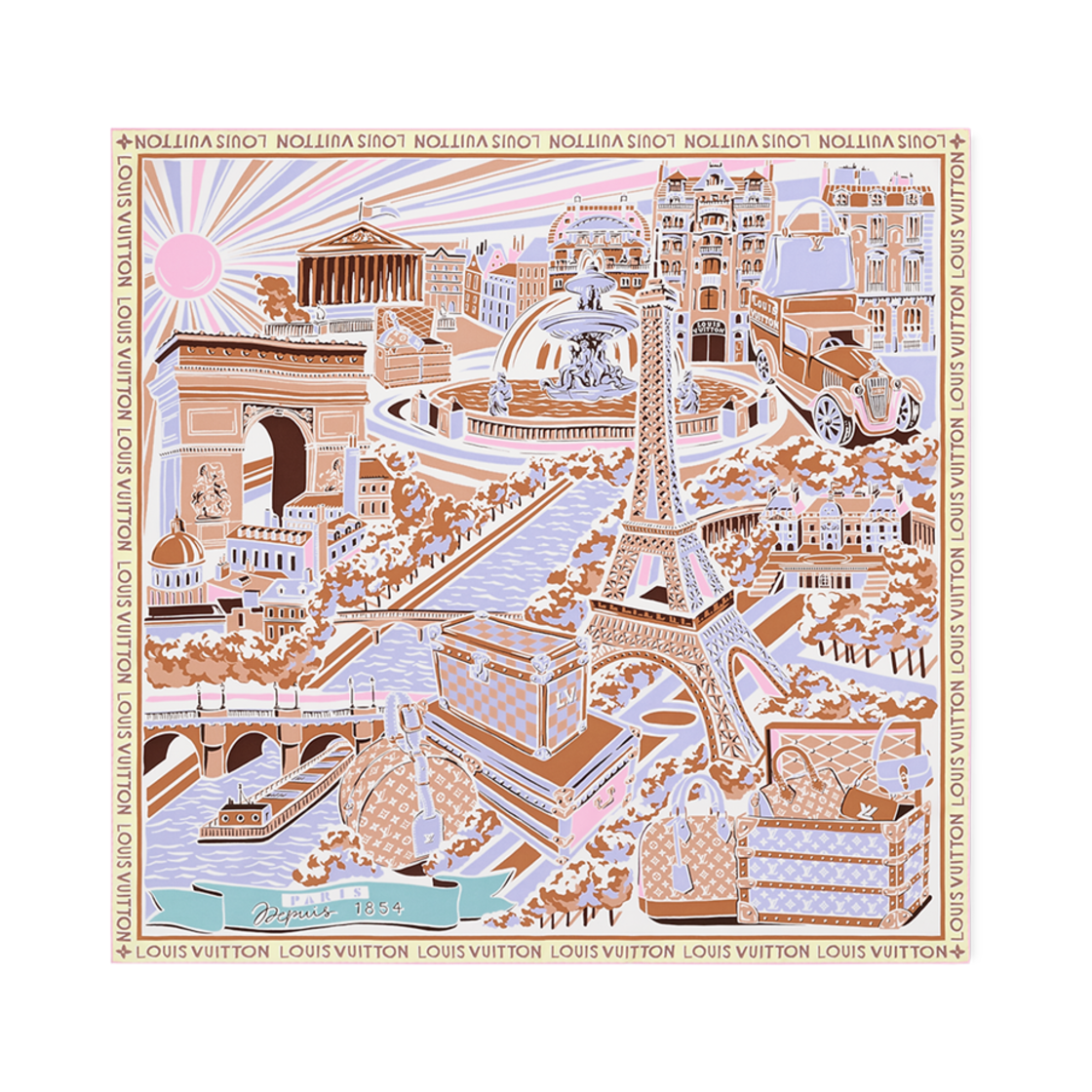 M90769 (W) Louis Vuitton LV Ride Square 90 S00 Saffron - 대표 이미지 #1