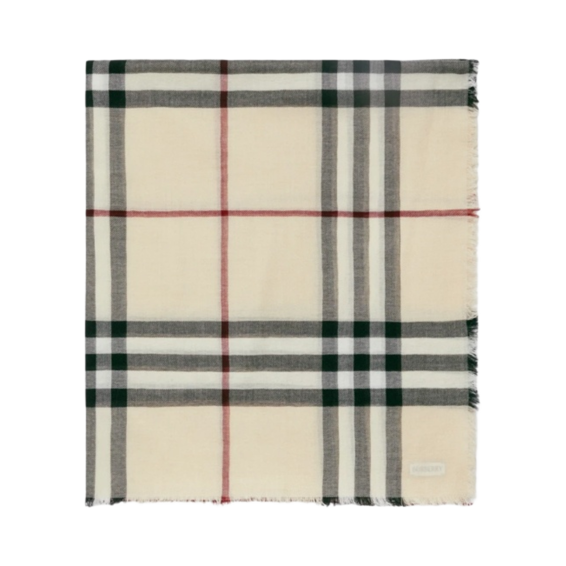 8090720 (W) Burberry Check Wool Scarf Stone