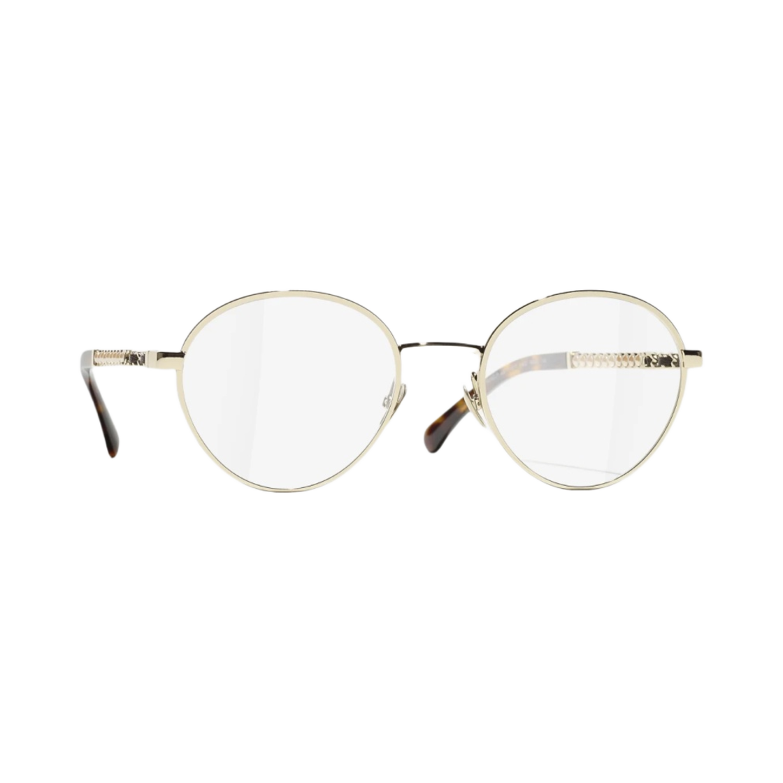 샤넬 프레임 메탈 글래스 펄 & 골드 다크 톨토이즈(Chanel Round Eyeglasses Metal Glass Pearls & Gold Dark Tortoise) - 2