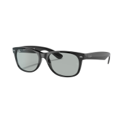Ray-Ban New Wayfarer Polished Black Frame Gunmetal Classic Lenses Low Bridge Fit