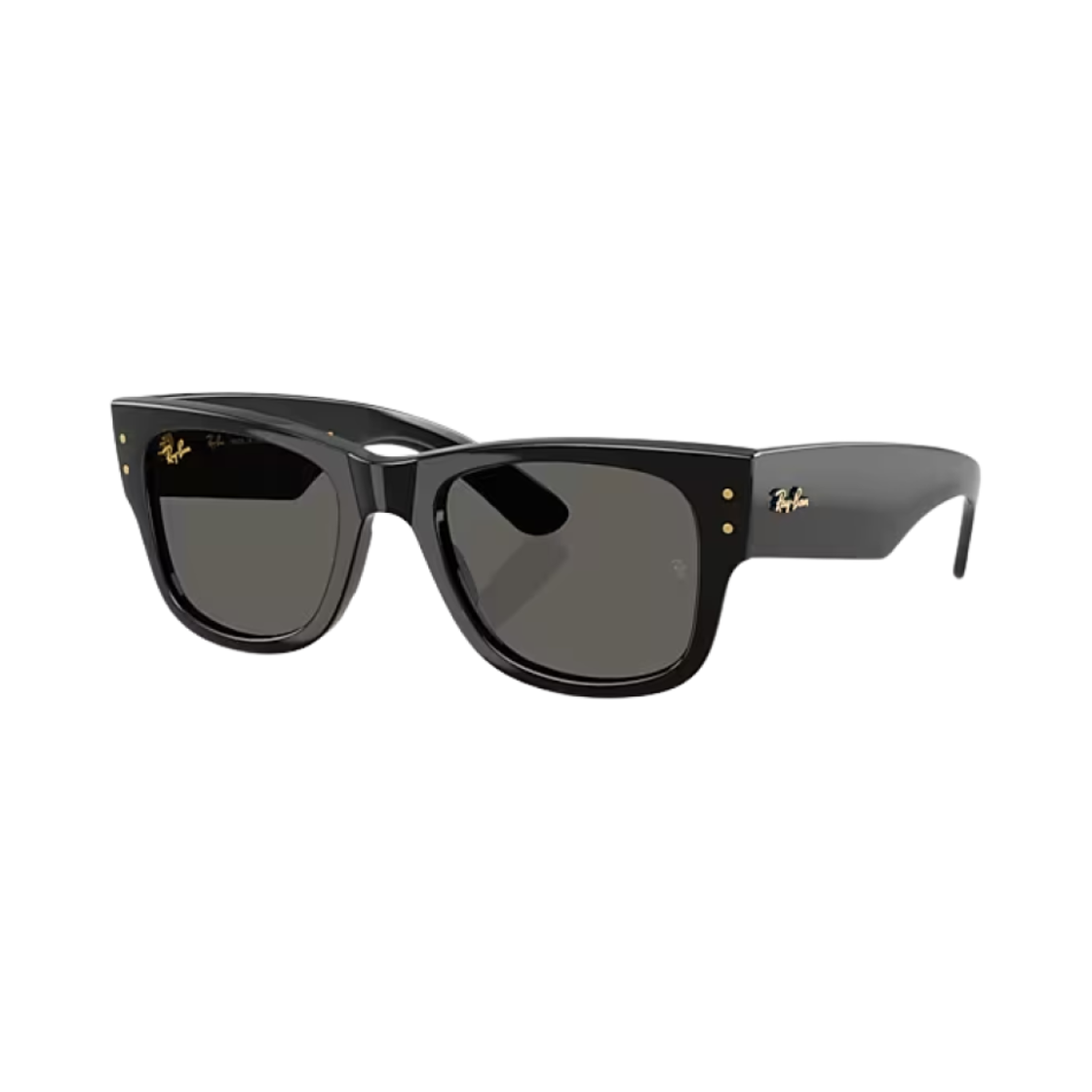 레이밴 x 에이셉 라키 메가 웨이페어러 블랙 아웃 컬렉션 폴리쉬드 블랙 프레임 다크 그레이 렌즈 로우 브릿지 핏