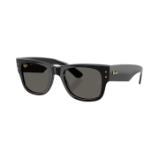Ray-Ban x A$AP Rocky Mega Wayfarer Blacked Out Collection Polished Black Frame Dark Grey Lenses Low Bridge Fit
