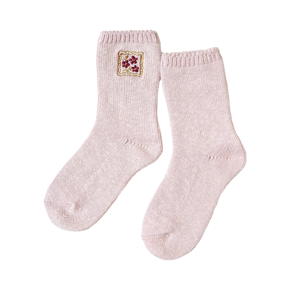 캐피탈 56 쿠키 자수 삭스 핑크(Kapital 56 Cookie Embroidered Socks Pink) - 1