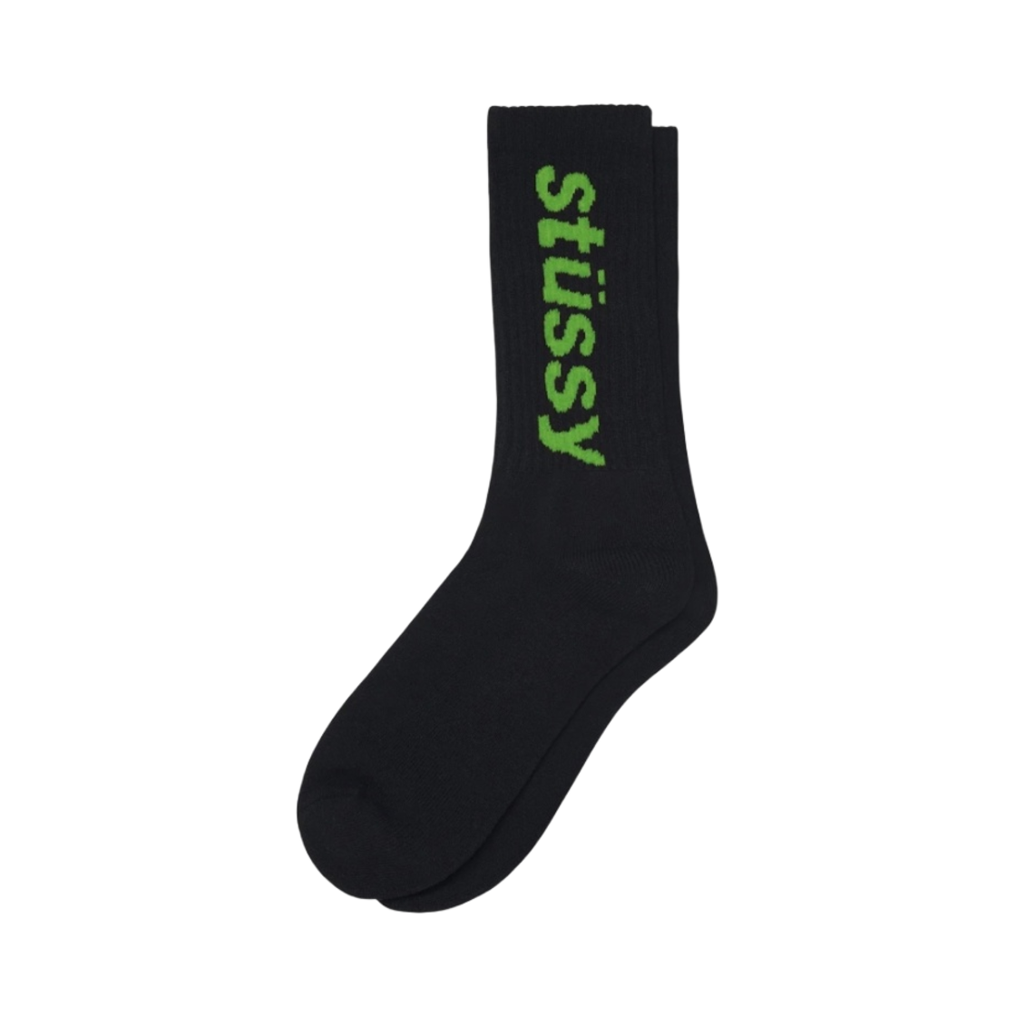 138845 Stussy Helvetica Crew Socks Black Green