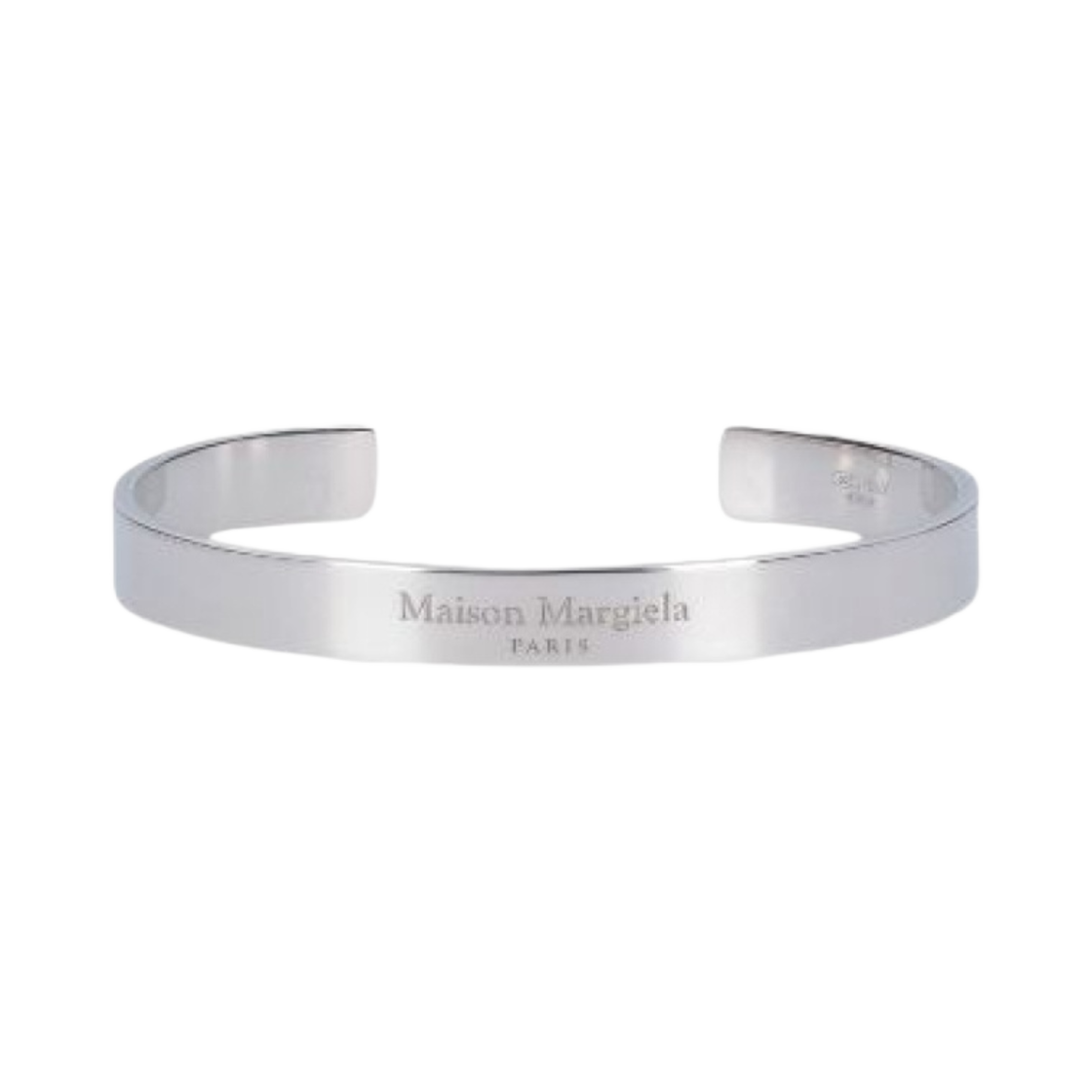 SM1UY0082SV0158951 Maison Margiela Engraving Logo Bangle Bracelet Silver