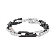 Louis Vuitton Monogram Chain Bracelet Silver Black