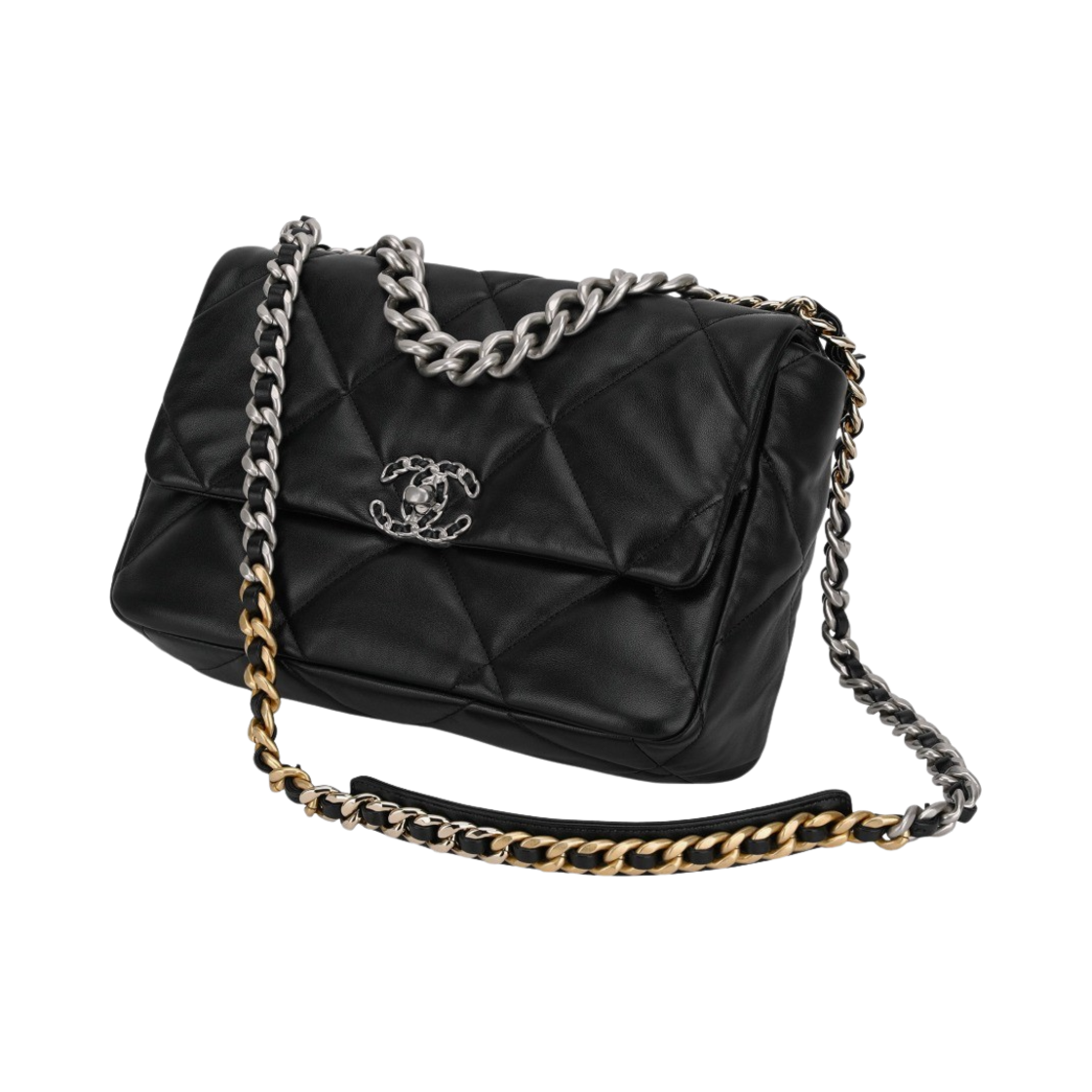 샤넬 19 라지 핸드백 램스킨 & 실버 메탈 블랙(Chanel Large 19 Handbag Lambskin & Silver Black) - 3
