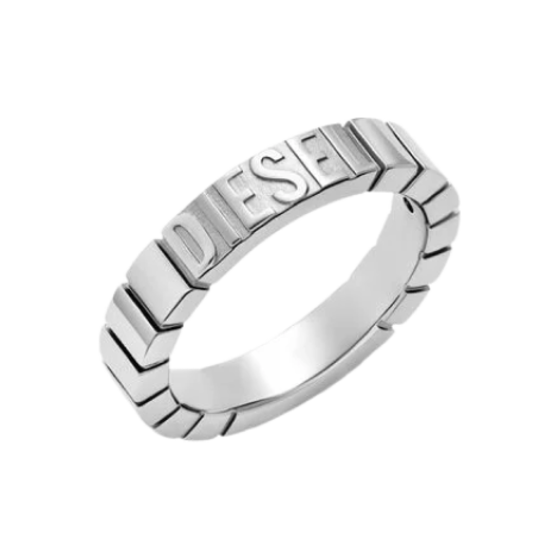 디젤 Dx1591040 스테인리스 스틸 밴드 링 실버(Diesel Dx1591040 Stainless Steel Band Ring Silver)