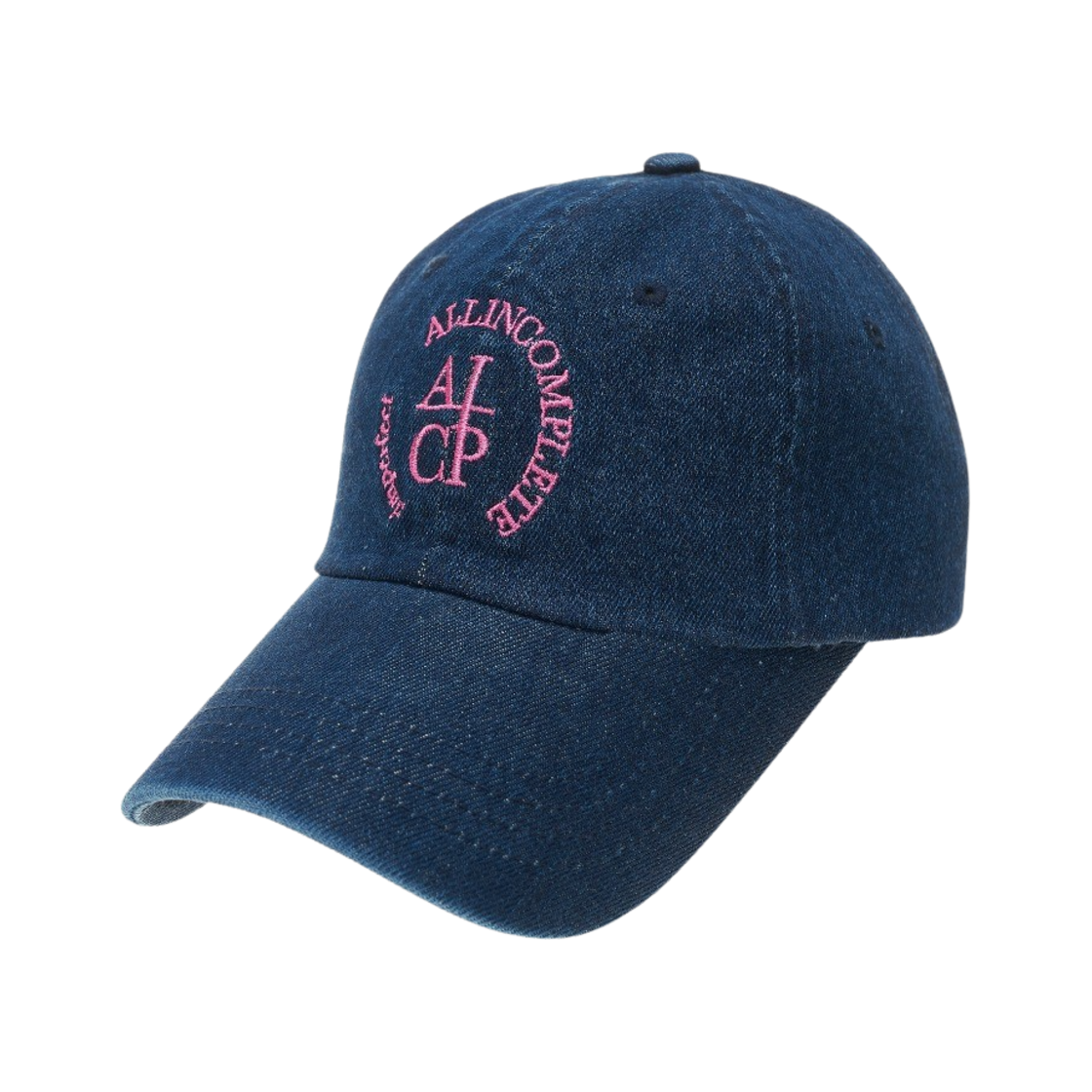 올인컴플리트 라운드 로고 볼캡 다크 블루 데님