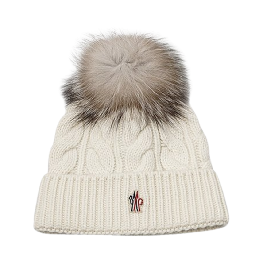 H2-098-3B00008-A0069-002 (W) Moncler Grenoble Logo Patch Beanie White - 22FW