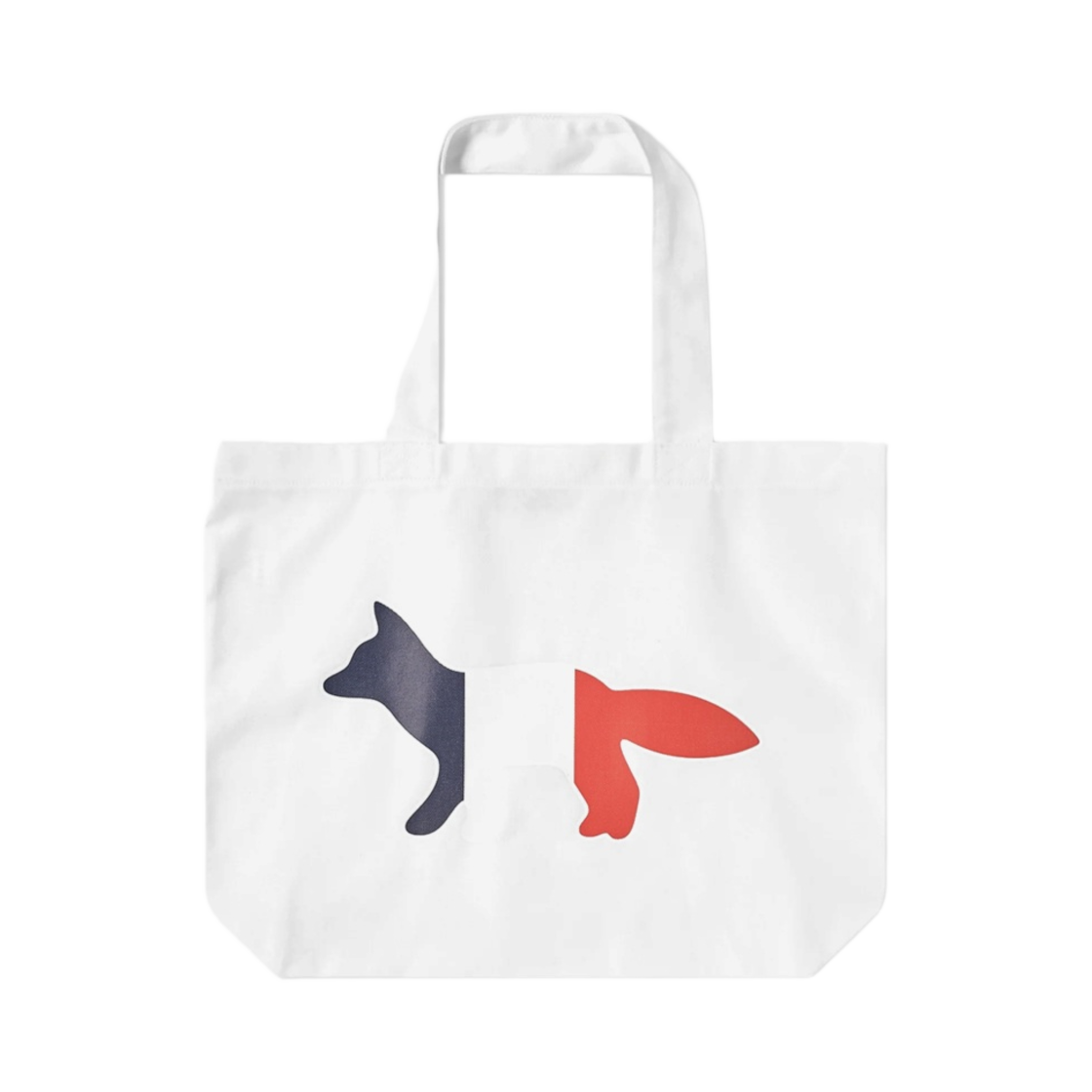 AU05101WW0007-P101 Maison Kitsune Tricolor Fox Tote Bag White