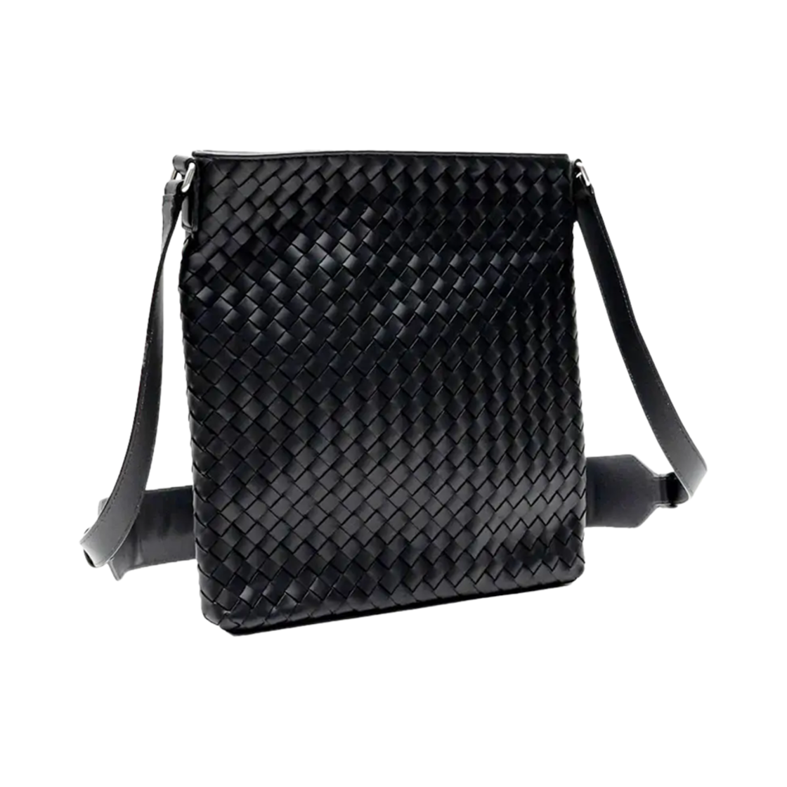 577534V47W18803 Bottega Veneta Intrecciato Medium Messenger Bag Black