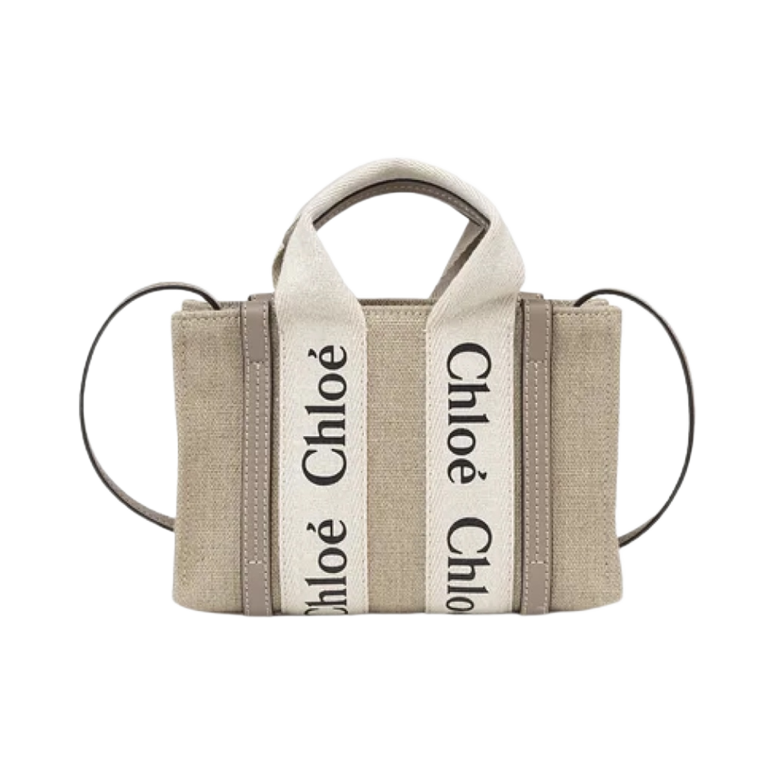 끌로에 우디 미니 토트백 머스크 그레이