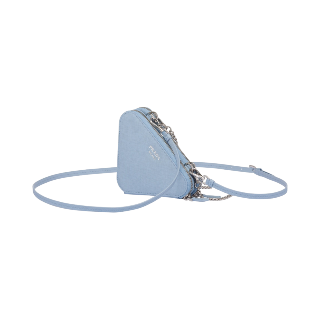 프라다 사피아노 레더 미니 파우치 라이트 블루(Prada Saffiano Leather Mini Pouch Light Blue) - 3
