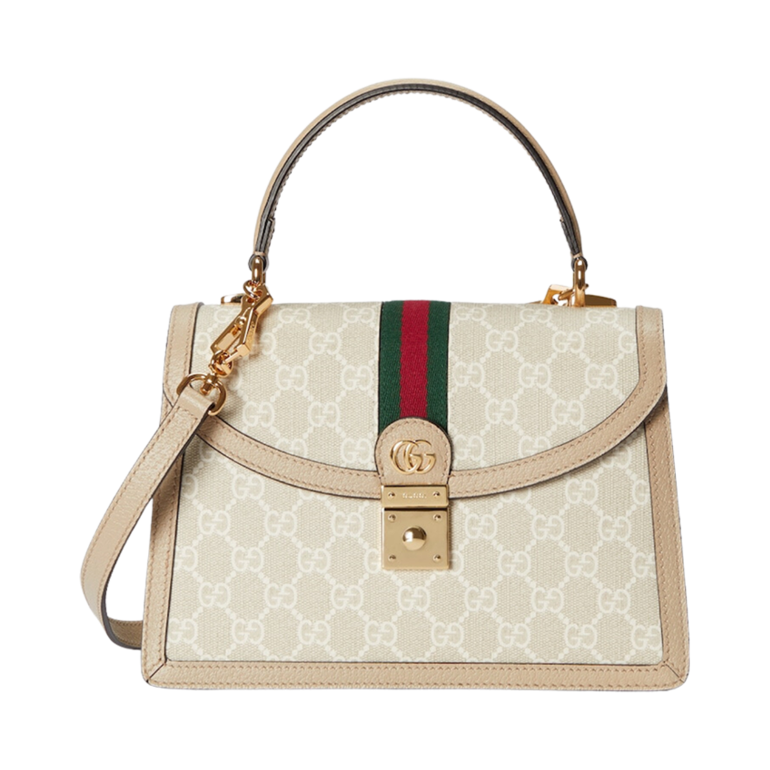 651055-UULAG-9682 Gucci Ophidia Small Top Handle Bag Beige White Canvas