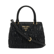 Prada Nappa Gaufre Calf Leather Tote Bag Black