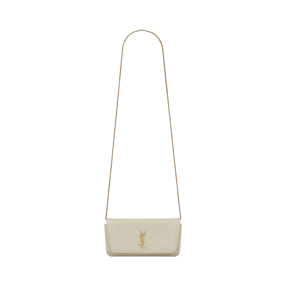 생로랑 가비 체인 폰 홀더 퀼티드 램스킨 블랑 빈티지(Saint Laurent Gaby Chain Phone Holder in Quilted Lambskin Blanc Vintage) - 1