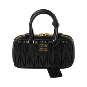 Miu Miu Arcadie Matelasse Nappa Leather Mini Bag Black