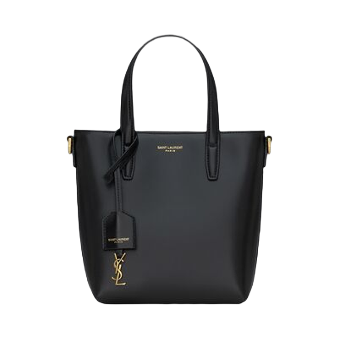 773995-AADDI-1000 Saint Laurent Mini Toy Shopping in Box Leather Black