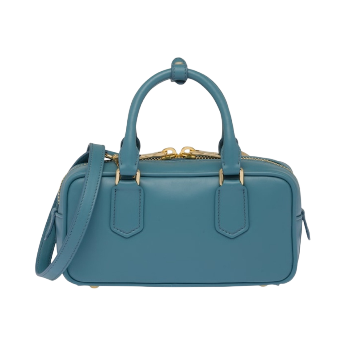 미우 미우 가죽 탑 핸들백 마리나 블루(Miu Miu Leather Top Handle Bag Marina Blue) - 3