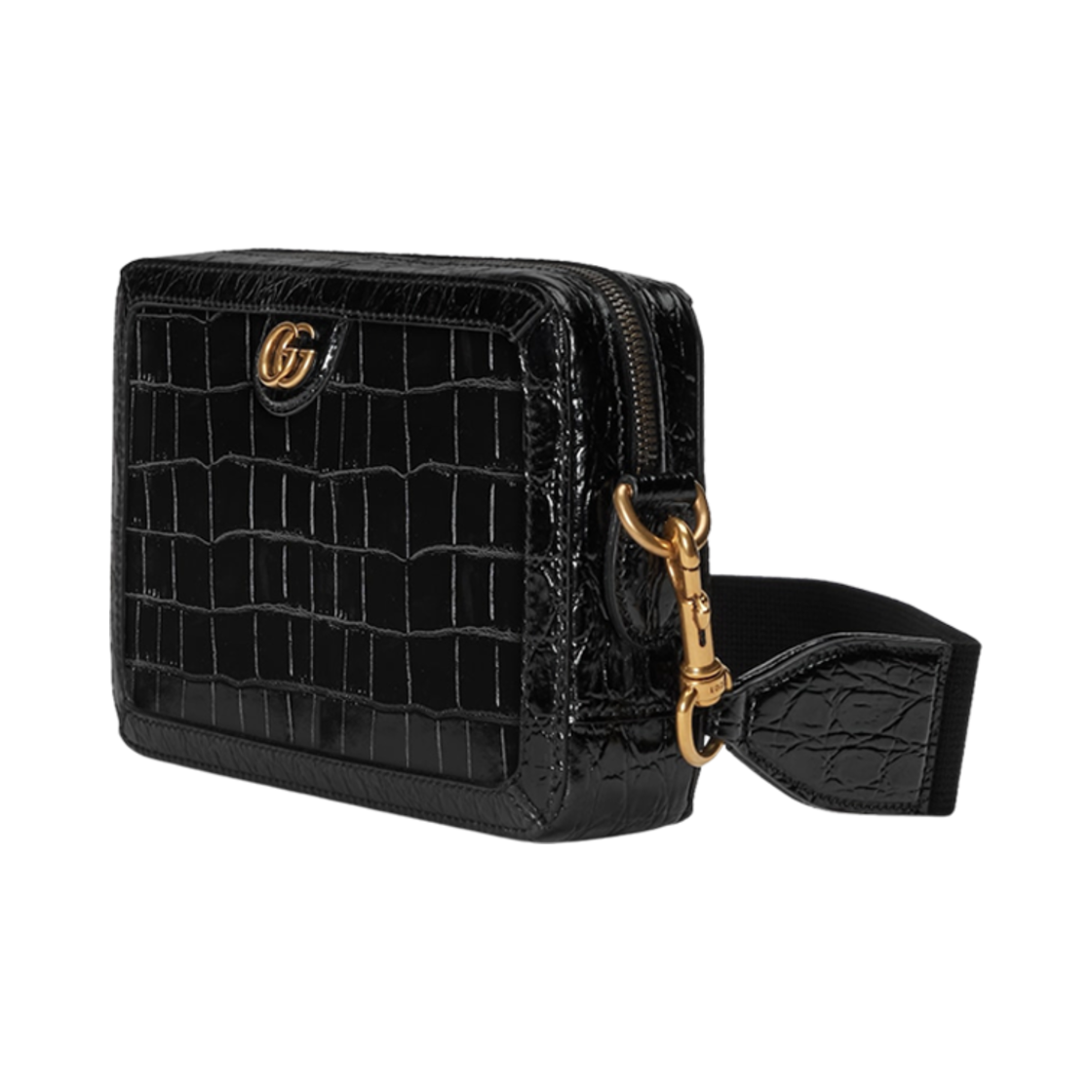 구찌 크로커다일 숄더백 더블 G 블랙(Gucci Crocodile Shoulder Bag with Double G Black) - 2