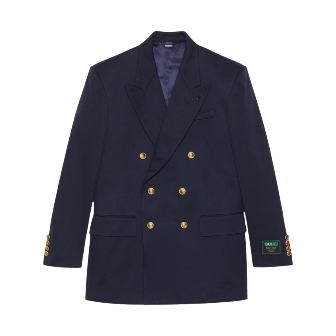 구찌 라벨 코튼 개버딘 자켓 다크 블루(Gucci Cotton Gabardine Jacket with Label Dark Blue) - 1