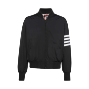 Thom Browne Poly Twill 4-Bar Oversized Knit Down Blouson Jacket Charcoal