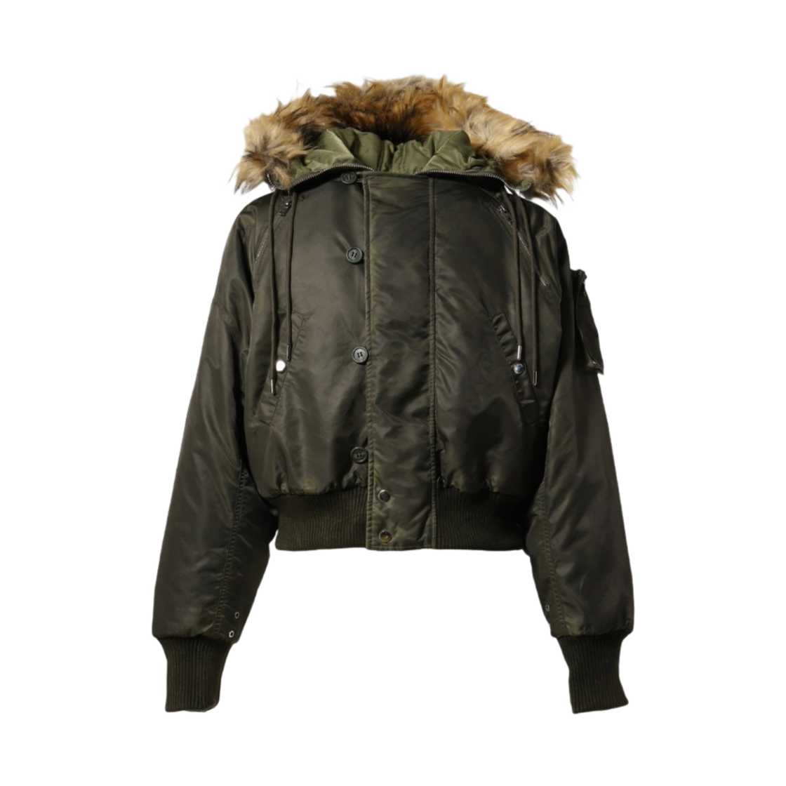 노페이스 스튜디오 나일론 후드 봄버 그린(No/Faith Studios Nylon Hood Bomber Green)