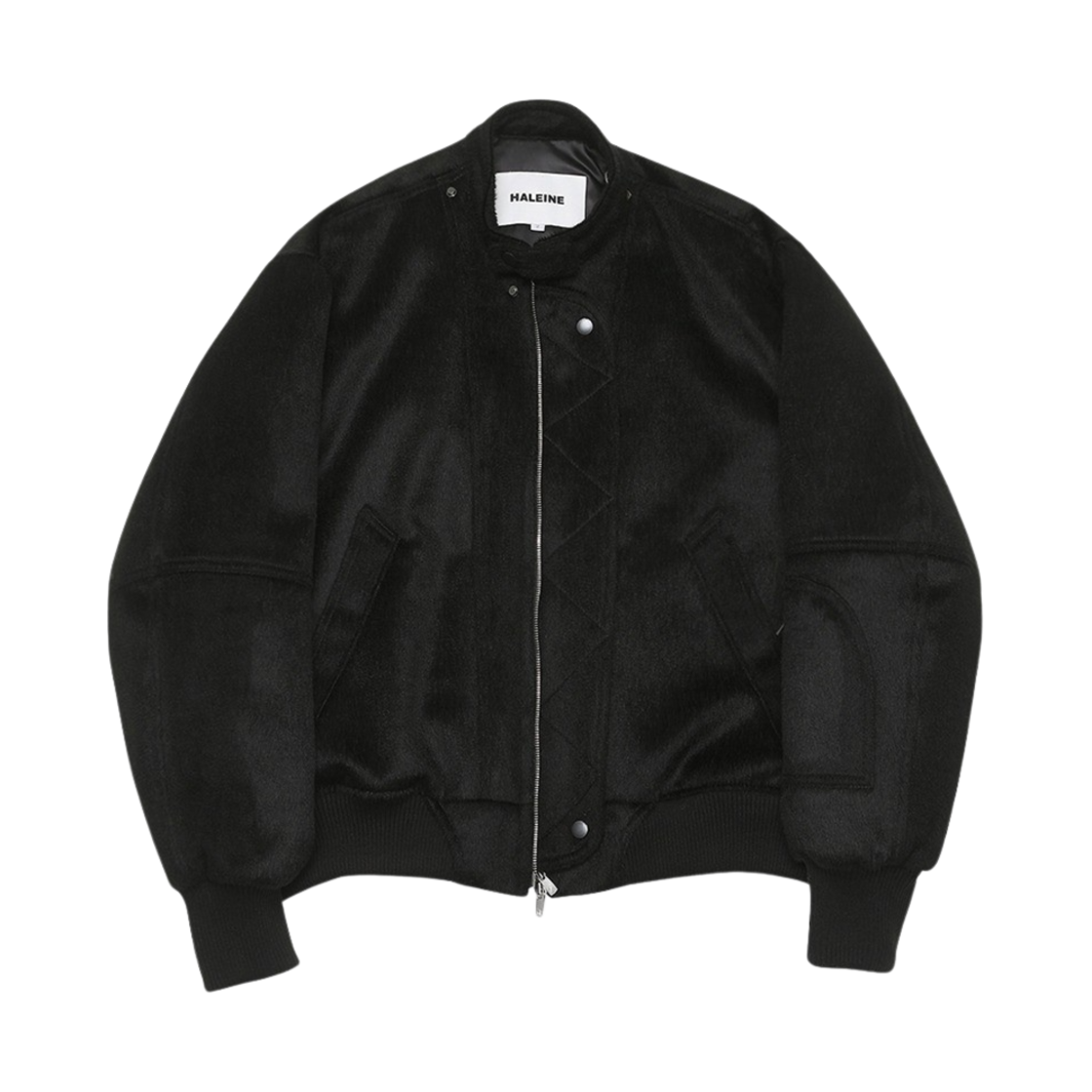 알렌느 스터드 바이커 알파카 블루종 블랙