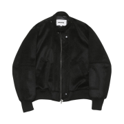 Haleine Stud Biker Alpaca Blouson Black