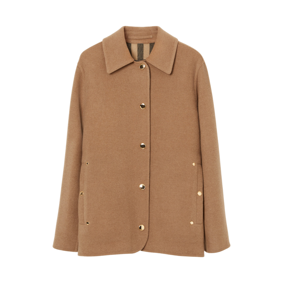 (W) 버버리 울 반 자켓 아카이브 베이지((W) Burberry Wool Van Jacket Archive Beige) - 1