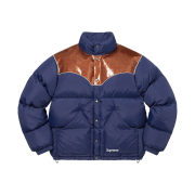 Supreme Glitter Yoke Down Puffer Jacket Navy - 22FW