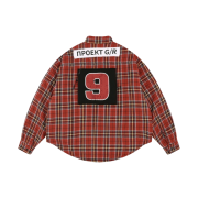 Project G/R Padded Check Shirts Jacket Red