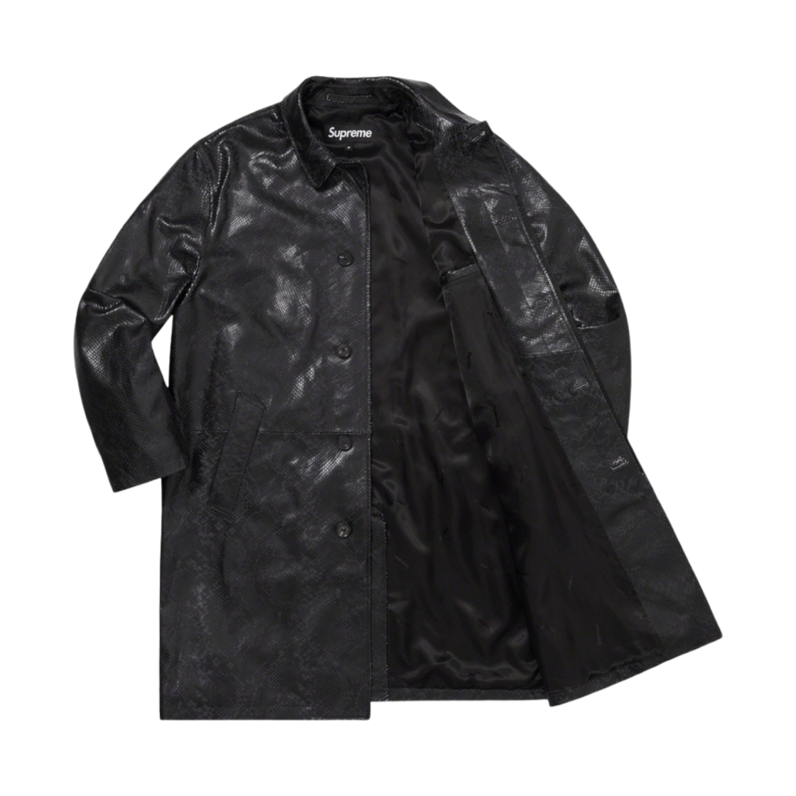 슈프림 레더 스네이크 트렌치 코트 블랙 - 23SS(Supreme Leather Snake Trench Coat Black - 23SS) - 3