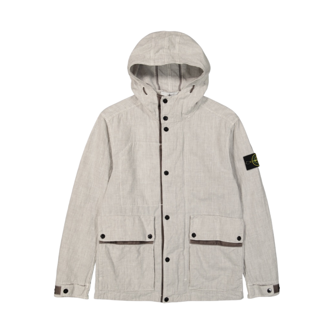 801542230-V0092 Stone Island 42230 Lino Nylon Tela-TC Hooded Jacket Dove Grey - 24SS