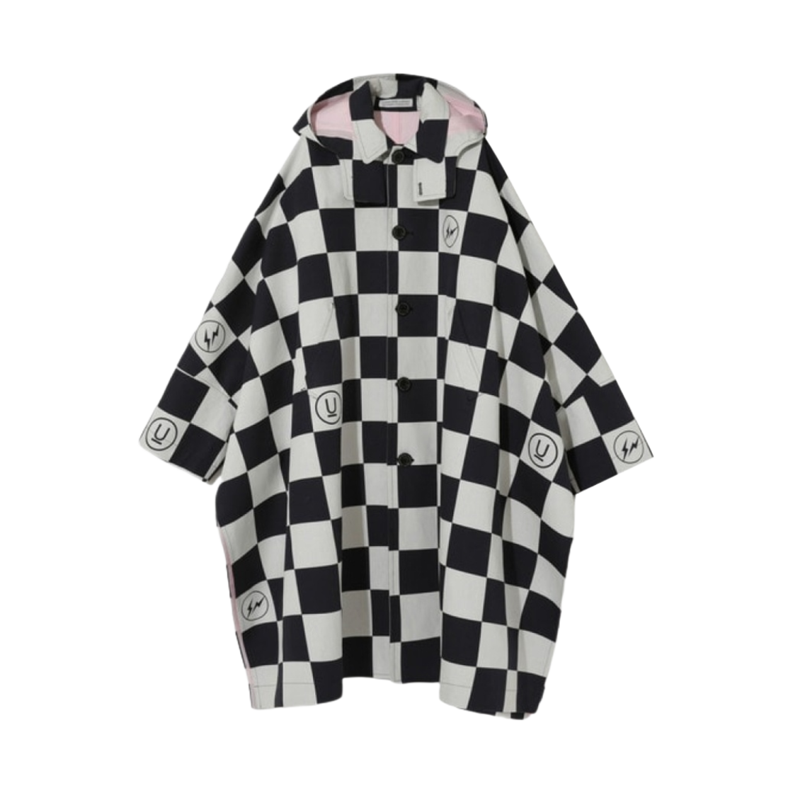 (W) 언더커버 x 프라그먼트 UC2C1306 코튼 판초 블랙 체크((W) Undercover x Fragment UC2C1306 Cotton Poncho Black Check)