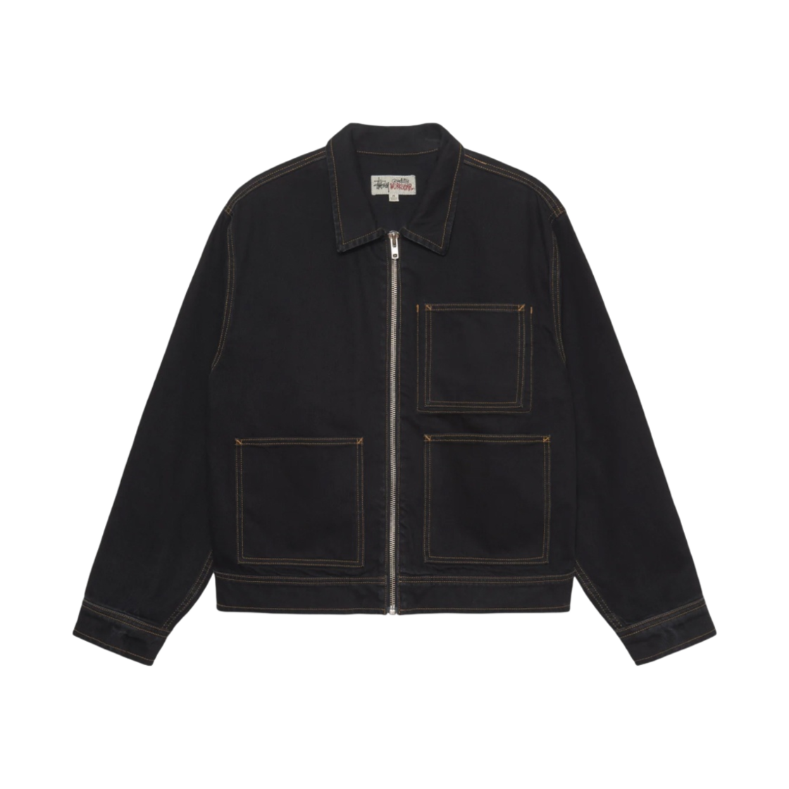 스투시 데님 집 워크 자켓 워시드 블랙(Stussy Denim Zip Work Jacket Washed Black)